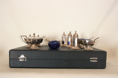 Muffineer Set with Tray, Nanking Store, 1900c