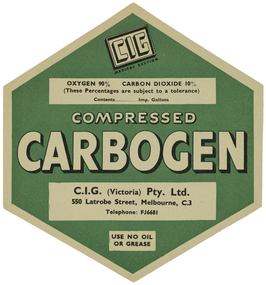 Ephemera - Label, Cylinder, Commonwealth Industrial Gases Ltd