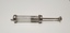 Glass barrelled syringe with metal plunger pulled out full length