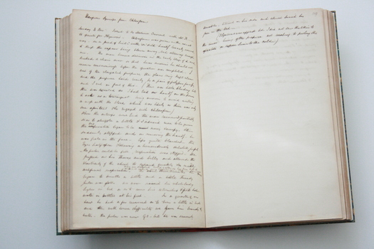 Clover's handwritten notes record the anaesthetics he delivered and the operations he performed