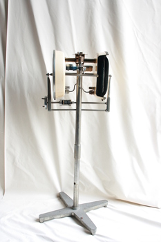 An Austox D-M gas anaesthesia machine that has been sectioned on a stand