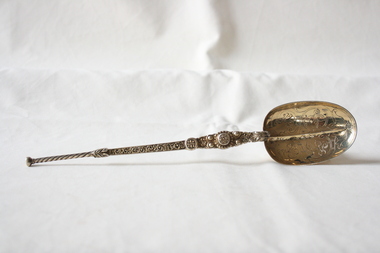 The replica sterling silver coronation anointing spoon.
