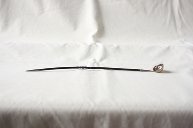 The sterling silver and whalebone toddy ladle.