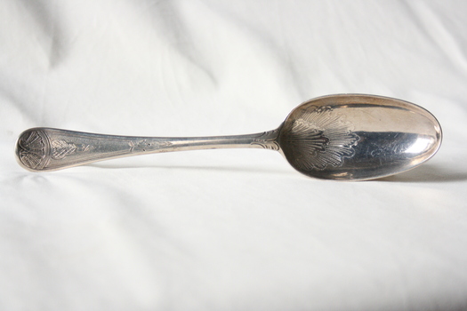 The sterling silver bright-cut tablespoon