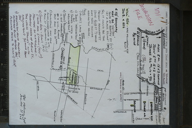 research note, A4, Donaldson property, Waterdale Rd with sketch maps, Early 1990's