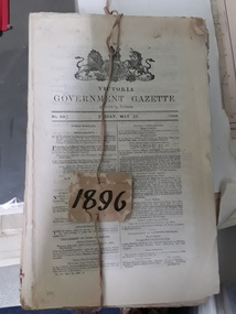 Government Gazettes, Victorian Goverment Gazettes, 1886-1952