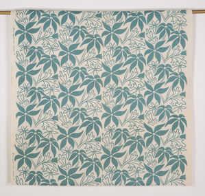Textile, Frances Burke, flannel flower design, c. 1955