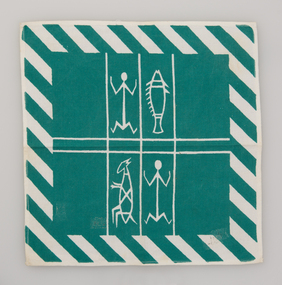 Textile, Frances Burke, Hemmed, fabric square, 1950-1955
