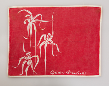 Textile, Frances Burke, Spider Orchid (place mat), c. 1955