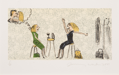 Print, Jenny Watson, 2 women, 2001