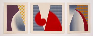 Textile, Tim Gresham, Triptych from Red, 2002