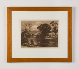 Mixed media, Lionel Lindsay, Snowy River