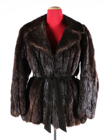 Fur jacket with belt