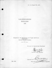Manual (item) - (SP) British European Airways V 700 Viscount Prototype Proving Flying 1952  P and D Report No. M/31