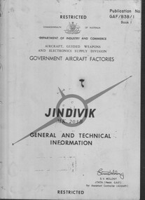 Manual (item) - (SP) GAF-B3B-1Jindivik Mk 203B General And Technical Information Book 1