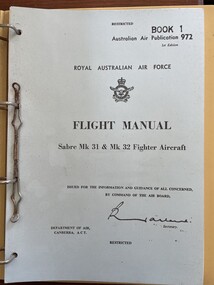 Manual (item) - (SP) AAP 972 Sabre Mk31 & MK32 Fighter Manual book1, 24/05/2021