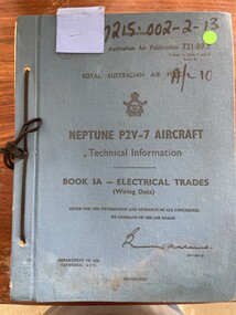 Manual (item) - (SP) AAP 7215.002-2-13 Neptune P2V-7 Aircraft Technical Information Book 3A-Electrical Trades (Wiring Data)