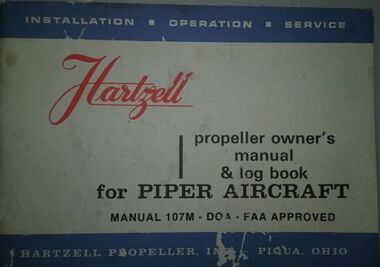 Manual (item) - Propeller Owner's Manual, Hartzell Propeller Owner's Manual for Piper Aircraft