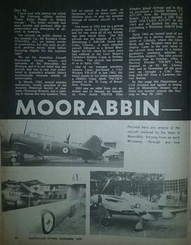 Scan of article Moorabbin Air Museum 1970