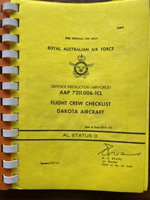 Manual (item) - (SP) AAP 7211.006.1CL Flight Crew Check List Dakota Aircraft