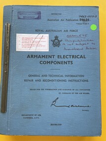 Manual (item) - (SP) AAP 7463.003-3 RAAF Pub 746:21 General Publication Relating to Armament Electrical Components General and Technical Information Repar and Reconditioning Instructions
