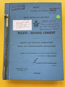 Manual (item) - (SP) AAP 7453.001-3 741.71 General Publication Relating to Relays - Reverse Current General and Technical Information Repair and Reconditioning Instructions