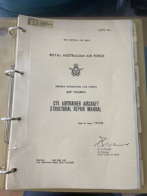 Manual (item) - (SP) AAP 7212.005-3 CT4 Air Trainer Structural Repair Manual RAAF