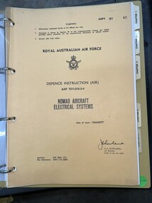 Manual (item) - (SP) Defence Instruction (AIR) AAP 7211.016-2-4, Nomad Aircraft Electrical Systems