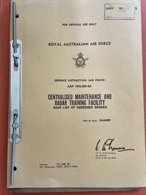 Manual (item) - (SP) AAP 7815.005-4A Centralised Maintenance and Radar Training Facility