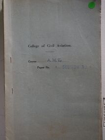 College of Civil Aviation Aircraft Maintenance Engineering Course Section No 5 Papers 1-12