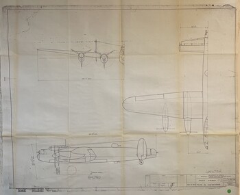 Drawing (item) - (SP) Avro Lancaster Mark 3 Technical Drawings Plan and Elevations