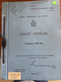 Manual (item) - (SP) AAP 966 Flight Manual Canberra MK20