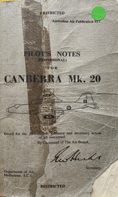 Manual (item) - (SP) AAP 917 Canberra Mk.20 Pilot's Notes (Provisional)