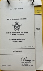 Manual (item) - (SP) AAP 7214.005-ICL Canberra MK21 Flight Crew Checklist and Emergency Procedures Pilot Escape Drills