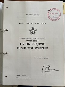 Manual (item) - (SP) AAP 7215.001-6-15 Lockheed P-3B/P-3C Orion Flight Test Schedule