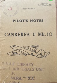 Manual (item) - (SP) AAP 948 Canberra U Mk.10 Pilot's Notes