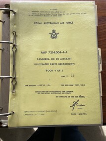 Manual (item) - (SP) AAP 7214.004-4-4 Canberra MK 20 Aircraft Illustrated Parts Breakdown Book 4 of 5 Date: 15SEP75