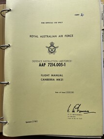 Manual (item) - (SP) AAP 7214.005-1 Canberra MK 21 Flight Manual Date:15DEC80