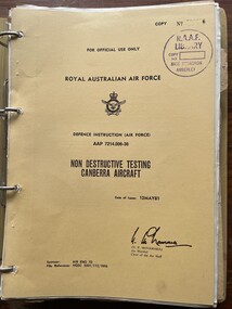 Manual (item) - (SP) AAP 7214.006-36 Non Destructive Testing Canberra Aircraft Date:12MAY81