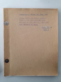 Document (item) - Farnborough Report No. Aero 1765: Model tests of flame damping screens for the Spitfire, and analysis of the results, July, 1942, Also addendum to above, Farnborough Report No. Aero 1765