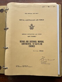 Manual (item) - (SP) AAP 7110.008-3 Repair and Overhaul Manual Rolls Royce Continental 10-360-H/HB Engines