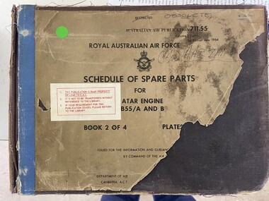 Manual (item) - (SP) AAP 7111.007-2 RAAF Pub 711:55 CAC Collection - Schedule of Spare Parts For ATAR Engine B55/A and B