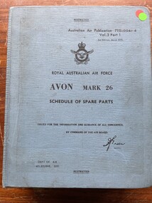 Manual (item) - (SP) AAP 7111:004-4 CAC Collection - AVON Mark 26 Schedule Of Spare Parts Vol.3 Part 1