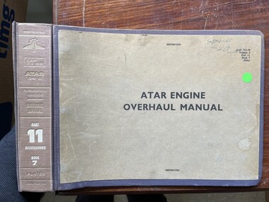 Manual (item) - (SP) AAP RAAF Pub 711:55  CAC Collection - ATAR Engine Overhaul Manual Vol.6 Part II Book 7  Plates