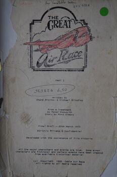 The Great Air Race Part 1; Written by Shane Brennan & Michael Brindley: From a Treatment by Peter Hepworth. Story by Ross Dimsey