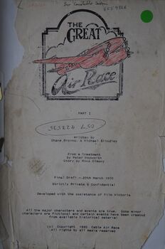The Great Air Race Part 1; Written by Shane Brennan & Michael Brindley: From a Treatment by Peter Hepworth. Story by Ross Dimsey