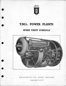 Manual (item) - (SP) Rolls Royce TML Power Plants Spare Parts Schedule TSD 217