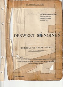Manual (item) - (SP) Rolls Royce Derwent Engine - Schedule of Spare Parts