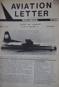 Aviation Letter June/July 70 September 70 through July 71: Editor B.G. Lundkvist