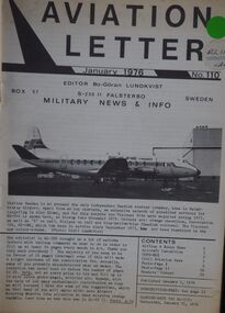 Aviation Letter January 76 through August 1978: Editor B.G. Lundkvist
